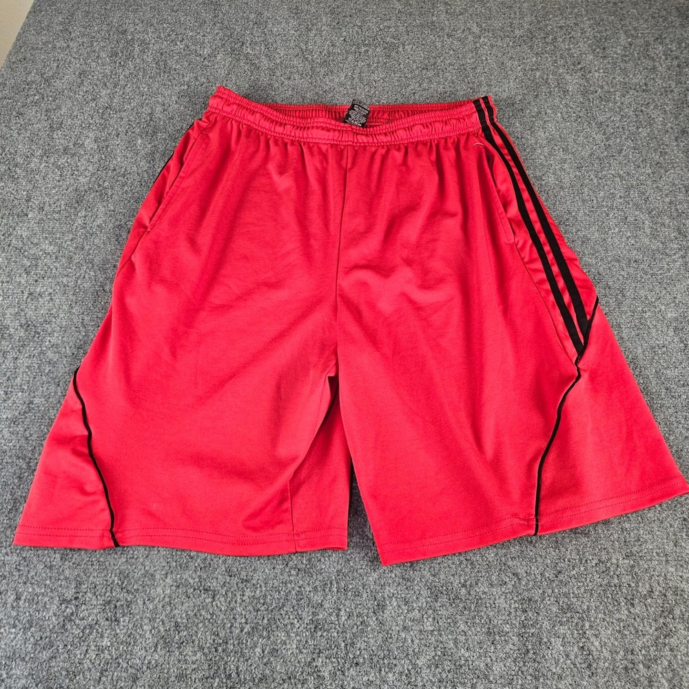 Victory Mens Basketball Shorts Red Black Stripes Athletic Gym‎ Pockets Large